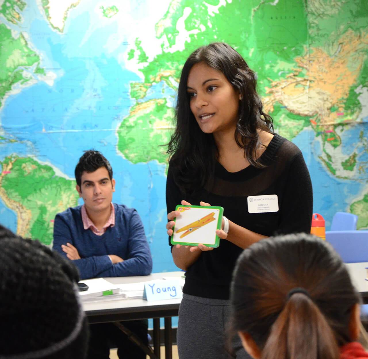 students in a classroom representing the online SLP program at Ithaca College online