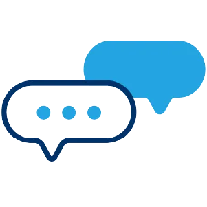 chat bubbles icon representing Ithaca College online programs