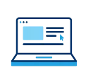 icon of laptop representing the online programs at Ithaca College online
